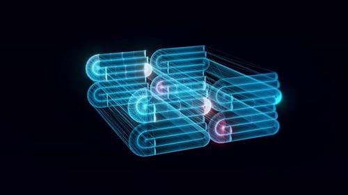 Rotating Futuristic Abstract Wireframe Element