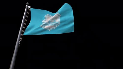 Flag Of Novi Sad City (Serbia) With Alpha Channel 4K