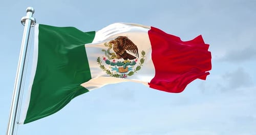 Wellenschleife mit Flagge Mexikos 4K