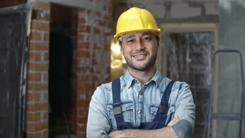 Young Builder Posing