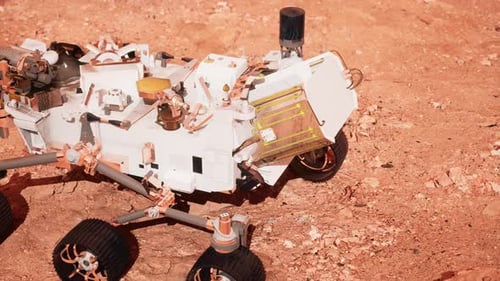 Animated Mars Rover Exploring Red Planet Surface