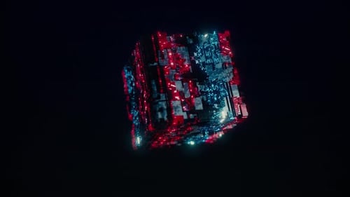 Abstrakte 3D-Animation von Würfeln