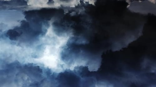 thunderstorm, cumulonimbus clouds in the sky with lightning striking