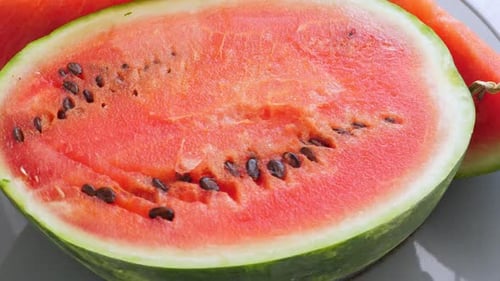 Ripe Red Watermelon on Plate