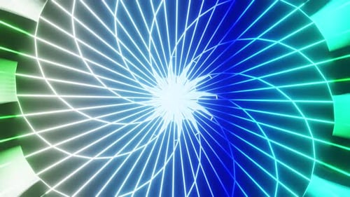 Blue Lines Kaleidoscope Vj Loop Background 4K