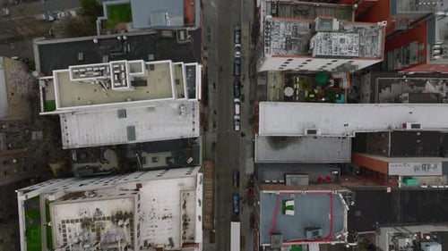 Birds Eye Shot of Traffic in City