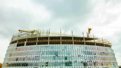 Construcción de edificios de oficinas modernos