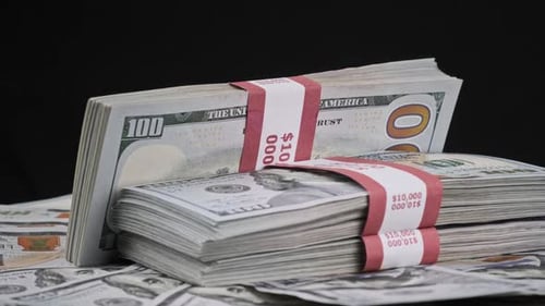 Stacks of One Hundred Dollar Bills Money Currency