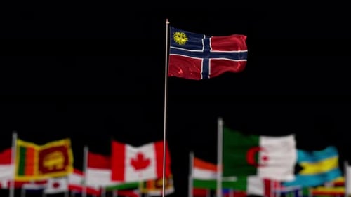 Waving National Flags International Collection
