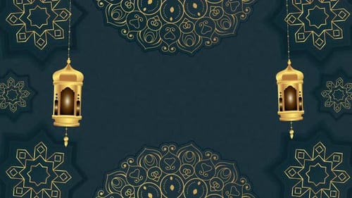 Ramadan Eid Background Lamp Lantern Animation