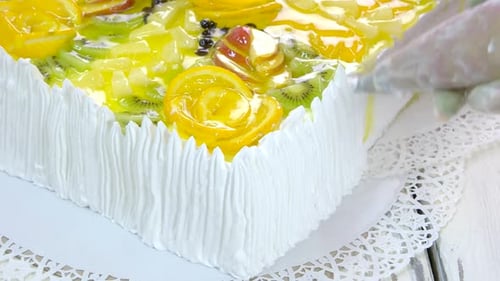 Cake Preparation at Restaurant