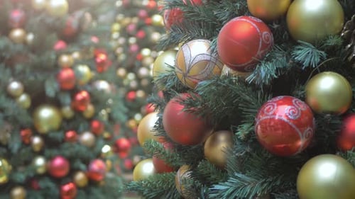 Christmas Tree Ornaments, Close Up