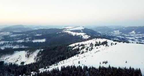 From Great Heigh Fairytale Mountain Landscape Snow Covered Alpine Sharp Peaks