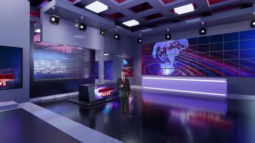 3D Virtual Tv Studio News B9026