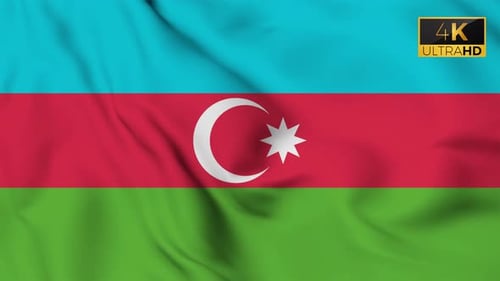 Realistic Waving Azerbaijan Flag Seamless Loop