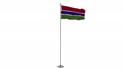 Gambia National Flag Waving Seamless Loop 3D Animation