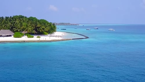 Aerial view abstract of coastline beach journey by blue sea and sand background