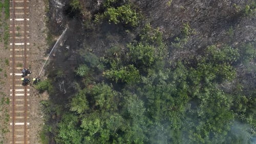 Feu de brousse vu du ciel