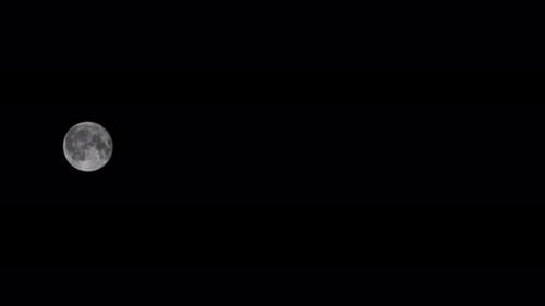 Full Moon Against a Black Sky at Night
