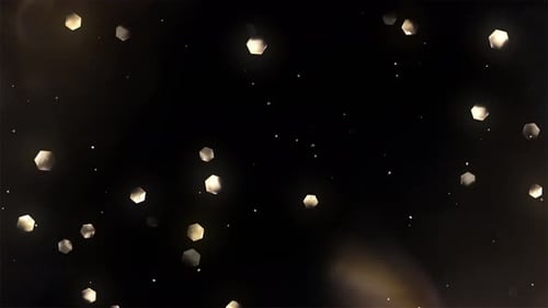 Elegant Golden Hexagon Particles Shimmering Loop Background