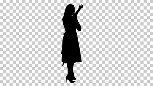 Silhouette Standing girl, Alpha Channel