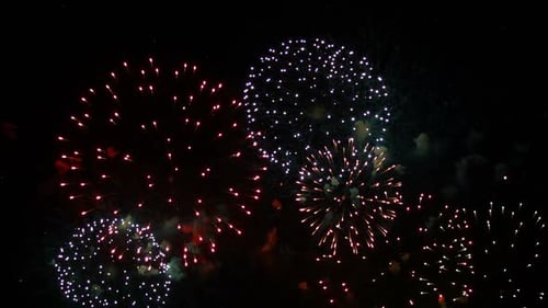 Spectacular Fireworks Exploding in the Night Sky