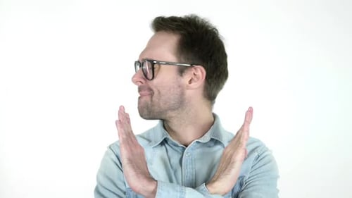 Man Denies and Expresses Disagreement with Hand Gestures