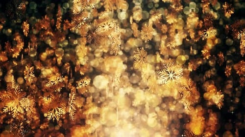 Festive Golden Snowflakes Falling Holiday Background