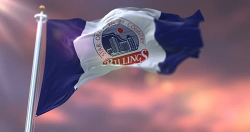 Realistic Waving Flag of Billings Montana
