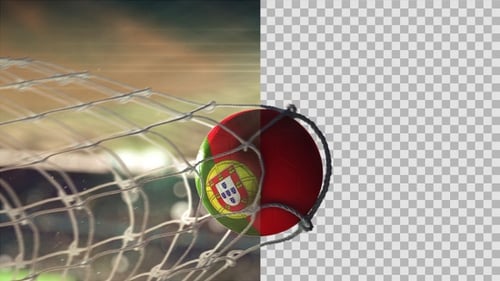 Fußball mit Torschuss in der Nacht - Portugal