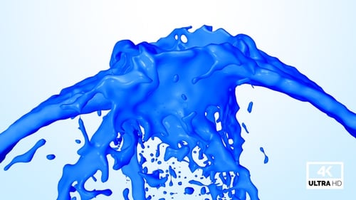 Dynamic Blue Liquid Splashes with Alpha Channel Transition