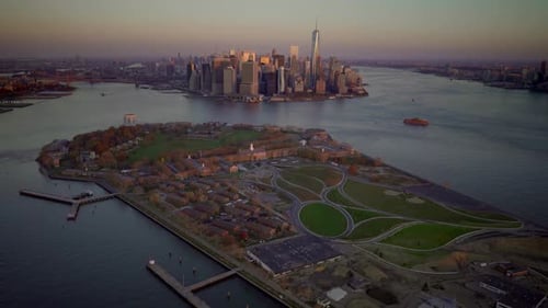 Corporate Business City District and Skyscraper Buildings