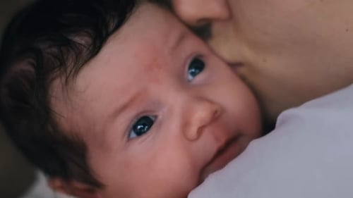 Happy Child, Maternal Childcare, Newborn Baby, Gentle Hugs.