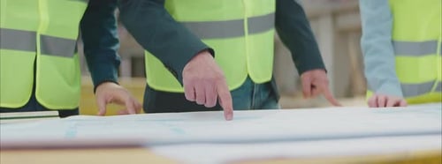 Architekten planen auf Blueprint