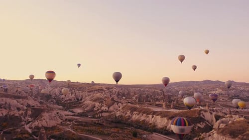 Hot Air Balloons Over Cappadocia at Sunrise