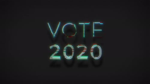 Kreativer Glitch of Vote 2020 Word
