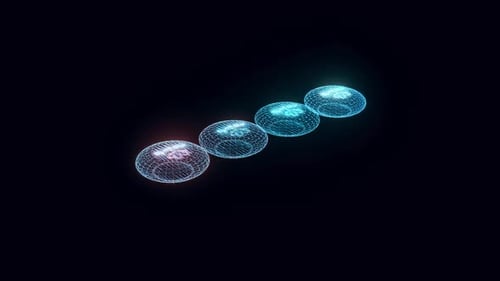 Futuristic Abstract Wireframe Ovals Dynamic Animation Loop