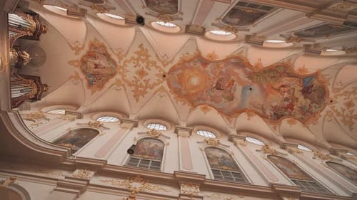 Interior of St Peter's Church a Roman Catholic Church in the Inner City of Munich Germany
