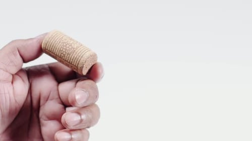 Hand Rotating Cork with Wine Design