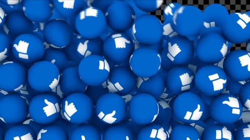 Animated 3D Social Media Reaction Spheres Falling