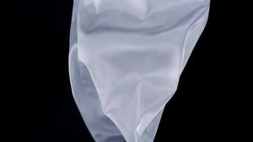 White Cloth Flowing in Slow Motion