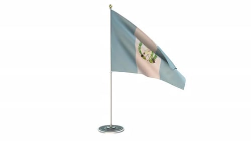 Waving Guatemala Flag on Pole for National Events