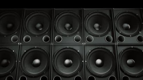 Dynamic Wall of Sound Pumping Speaker Woofers Animation