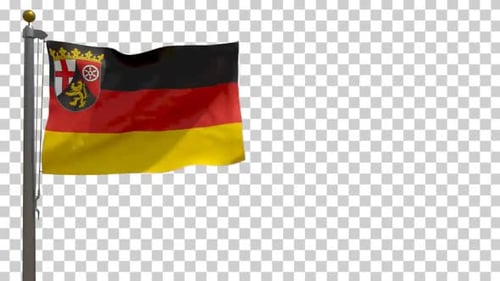 Waving Flag of Rhineland-Palatinate, Germany