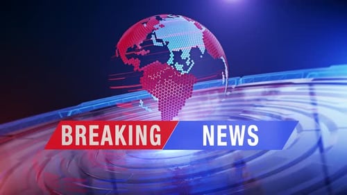 Breaking News-Banner vor einem Digital Globe Network Looped 11