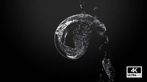 Dynamic Water Splash Fluid Reveal with Alpha Channel