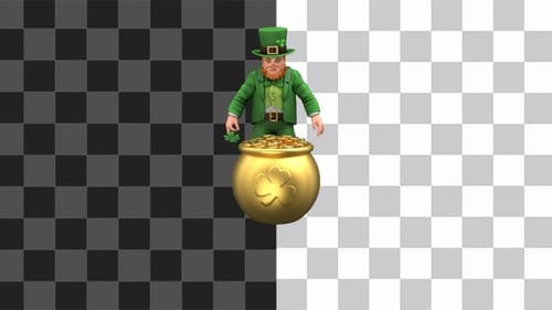 Animated Leprechaun and Pot of Gold Character Animation Loop