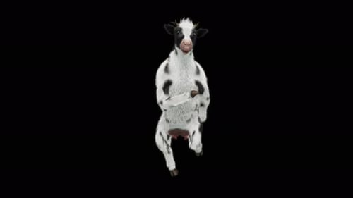 Playful Animated Dancing Cow Character