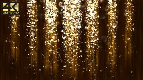 Elegant Falling Golden Glitter Particles Festive Background