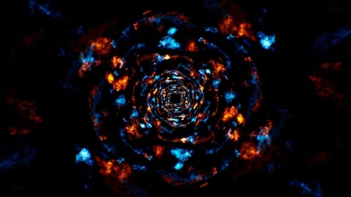 Spiral Red And Blue Flame Effects Loop 4K